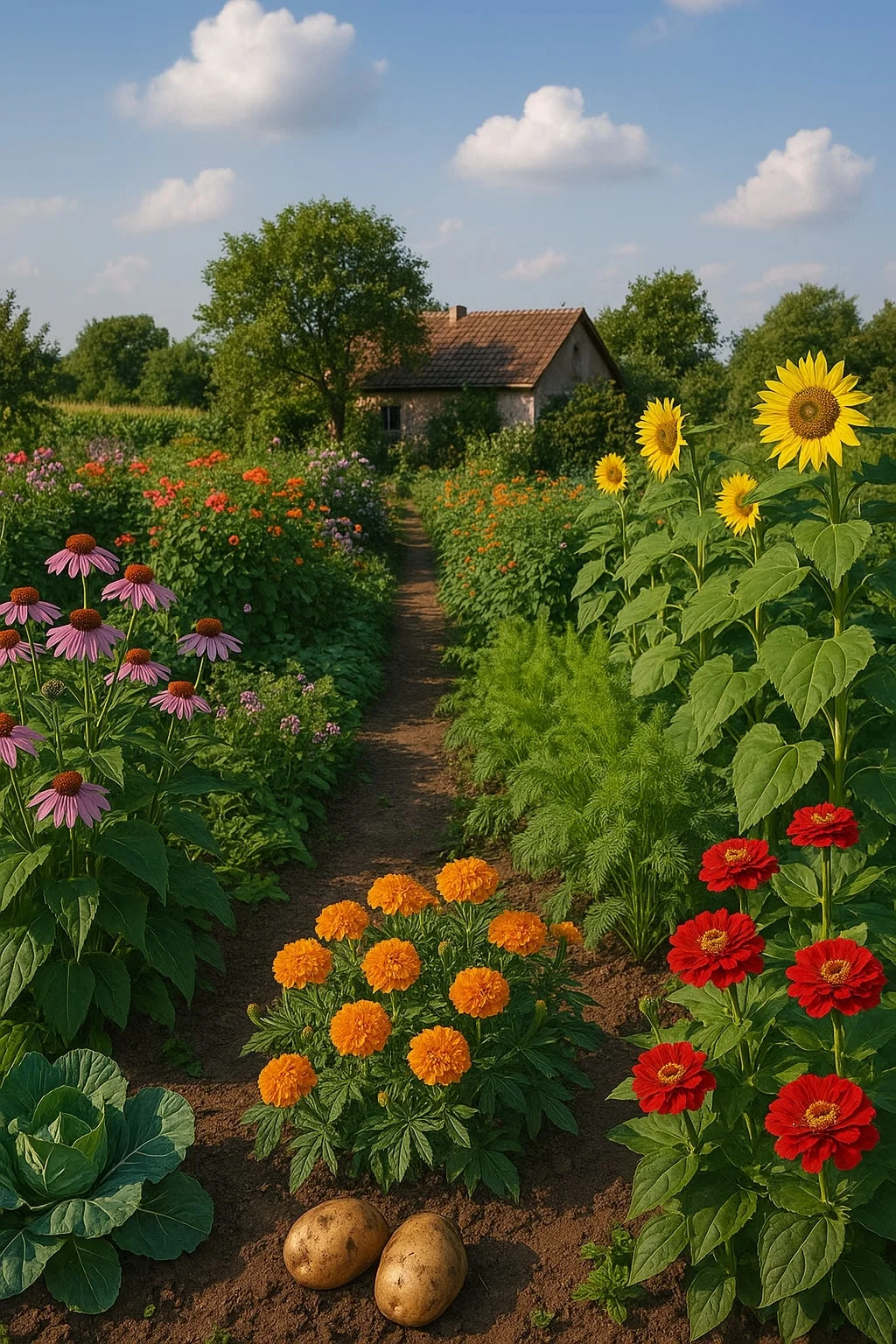 Kwiat - ogród na wsi