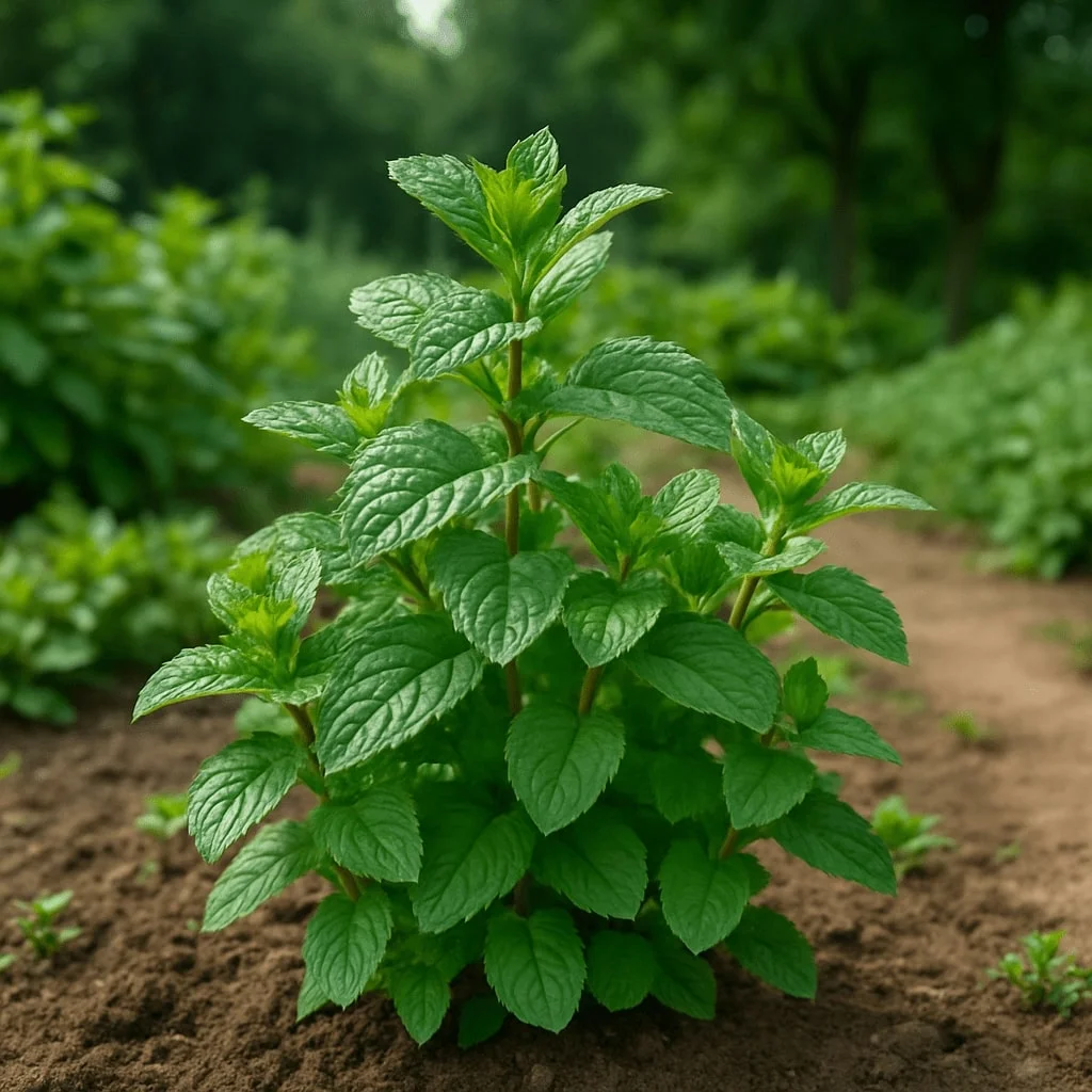 Mięta pieprzowa w ogrodzie wiejskim - ogród na wsi